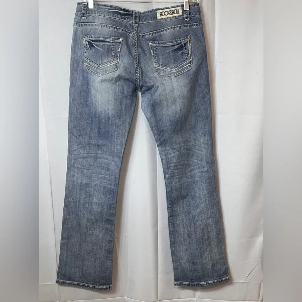 Rock & Roll Cowgirl Original Low Rise Jeans Style WO-4486 34 x 35 Long Tall Boot - Picture 2 of 6